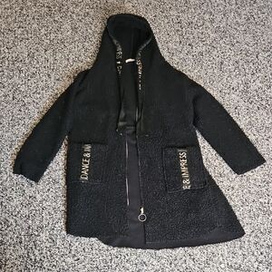 Black Hooded Teddy Jacket